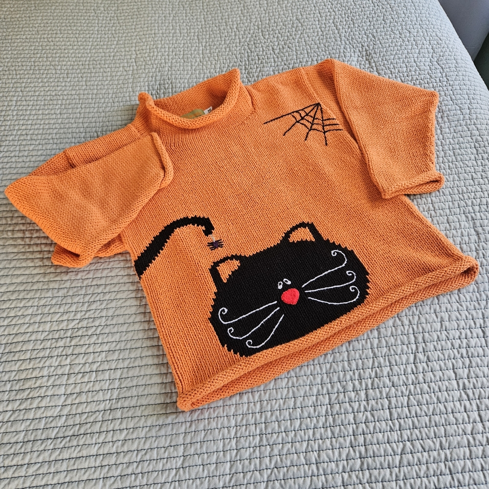 Orange Cat Design Kids Shirt
